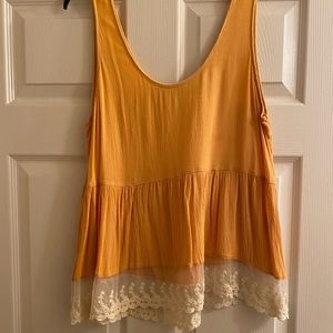 Peplum style lace tank top